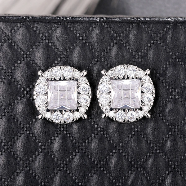 Special frosted zircon jewelry set niche design high-end heavy-duty temperament micro-inlaid earrings for women