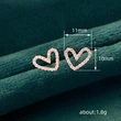 Korean hollow heart earrings hot sale micro inlaid sweet heart-shaped earrings Korean style simple peach heart female earrings