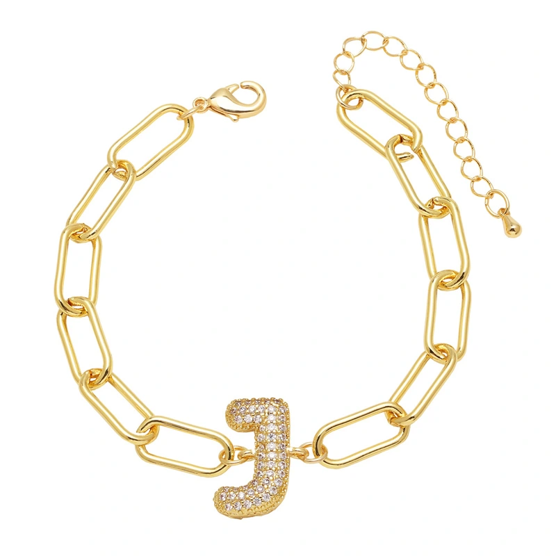 AS jewelry European and American hot-selling copper plated 18k gold zircon 26 English letters love bracelet jewelry brh51