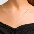  Simple large deer antler pendant necklace inlaid with zircon fashion jewelry women's Christmas holiday classic necklace