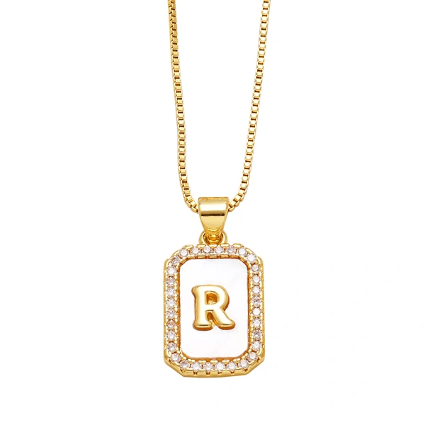 AS jewelry European and American new shell cube 26 English letters necklace clavicle chain female nkb581