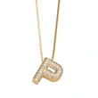 Temu hot selling 26 English letters necklace inlaid with zircon gold-plated clavicle necklace jewelry nkp54