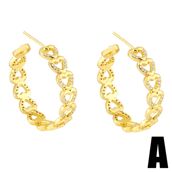 Clearance European and American earrings personality exaggerated large circle chain earrings street shot diamond earrings ery62