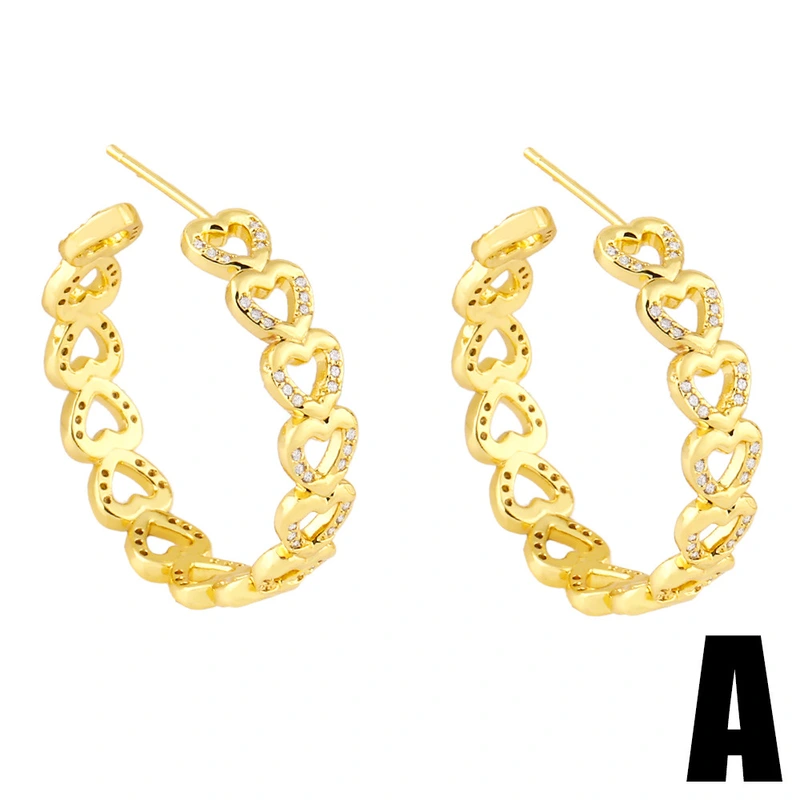 Clearance European and American earrings personality exaggerated large circle chain earrings street shot diamond earrings ery62