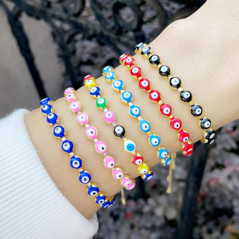 Hot selling Bohemian retro evil eye bracelet female adjustable ethnic style hand jewelry bre71