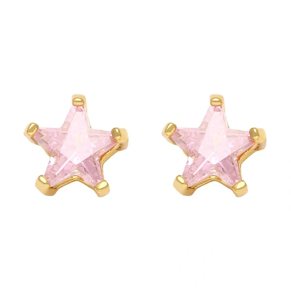 Five-pointed star earrings for women European and American style fashion simple small inlaid colored zircon star earrings era131