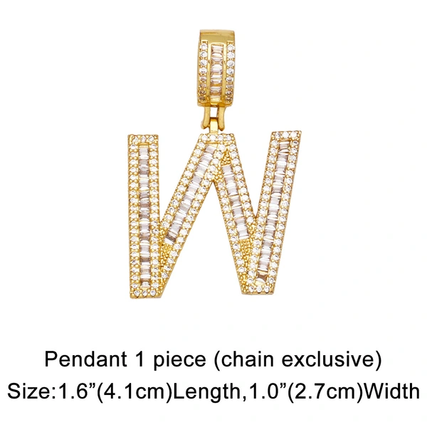 Hot selling zircon English letter necklace European and American fashion hip hop men and women 26 letter necklace nkb174