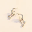 Korean style moon zircon earrings sweet star tassel earrings make your face look thinner