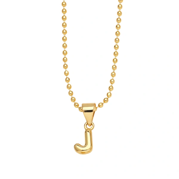 Hot sale 26 letters necklace female copper plated real gold polished letter pendant clavicle chain nkq67