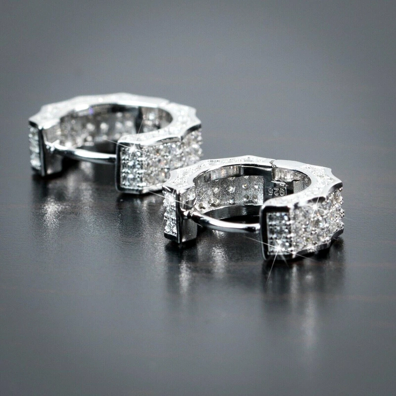  Unisex earrings hip-hop style slightly inlaid with diamonds and zircon earrings popular in Europe and America street fashion earrings