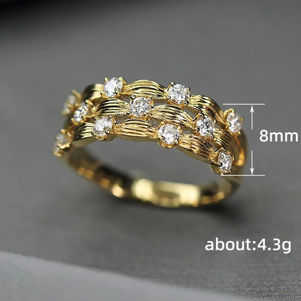 Hot ring fashionable star leaf ring retro metal pleated street sense ring