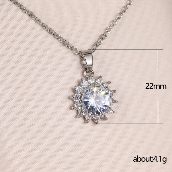 European and American high quality necklace 3A shiny zircon flower necklace for women all-match clavicle chain wholesale