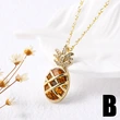 Jewelry Europe and the United States hot selling copper plated real gold fruit pineapple hollow pendant necklace clavicle chain nku37