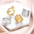 European and American style ring copper plated 18k double layer open high-end ring ring female ris17