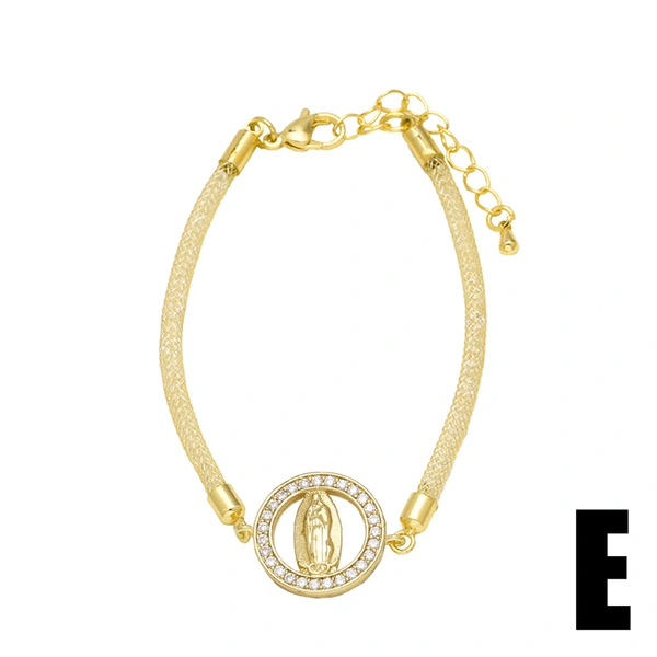 AS jewelry European and American love Virgin Mary bracelet female copper plated 18k gold bow bracelet brm21