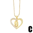 European and American simple love pendant necklace fashion inlaid Virgin Mary all-match clavicle chain nkb856