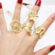 AS jewelry hot style smooth irregular ring female gold-plated flower opening ring rir83