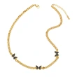 European and American jewelry butterfly clavicle chain fashion hip hop Cuban chain necklace cold style necklace nkb163