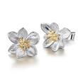   Hot selling flower earrings for women, two-color lily and camellia earrings, pastoral style, daily holiday earrings