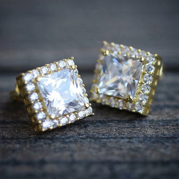 New wholesale classic versatile women's square earrings fashionable exquisite zircon earring accessories