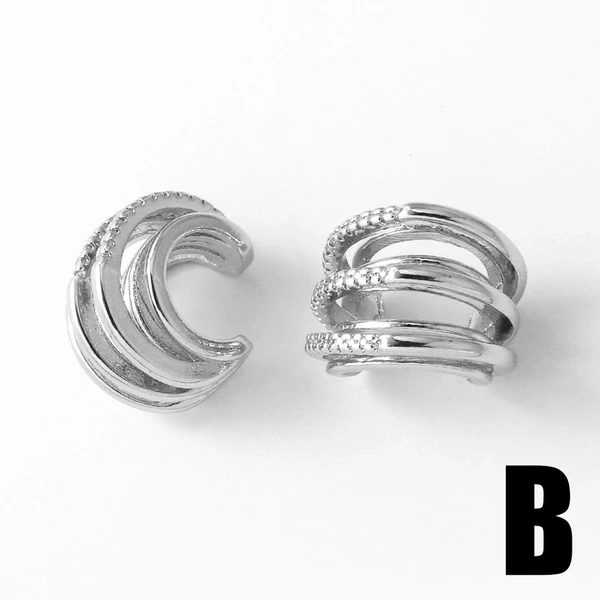 AS Jewelry Hot Selling Ear Bone Clip High-grade Copper Plated Real Gold Inlaid Zircon C-shaped Earrings era335