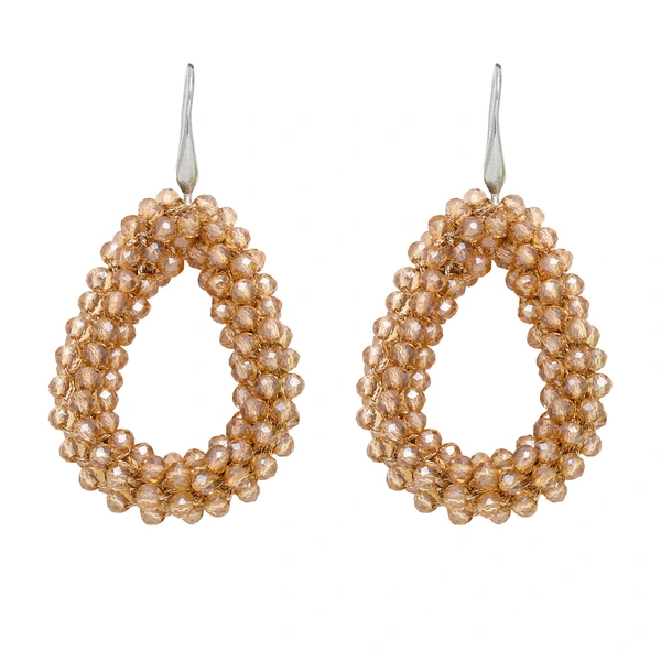 European and American jewelry Bohemian handmade beaded teardrop earrings fashionable personality rice bead earrings err60