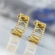  European and American Asian micro-inlaid zircon earrings with Roman numerals, fashionable and elegant French style accessories