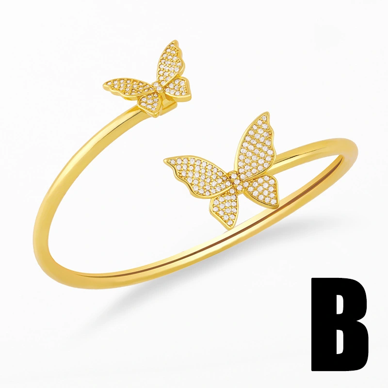 Diamond-studded funny expression smiley face open bracelet female INS European and American personality exaggerated butterfly pig nose bracelet brd20