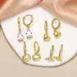 AS jewelry hot selling water drop heart pendant earrings female gold-plated zircon kitten earrings era266