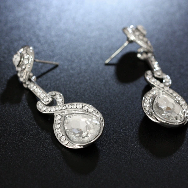 AS jewelry European and American fashion simple bridal wedding earrings temperament all-match personality water drop earrings earrings erj06