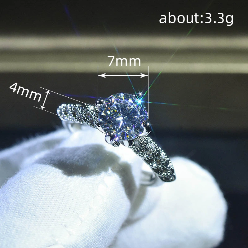 Live broadcast temperament ring supply wholesale temperament imitation moissanite ring high-end ring