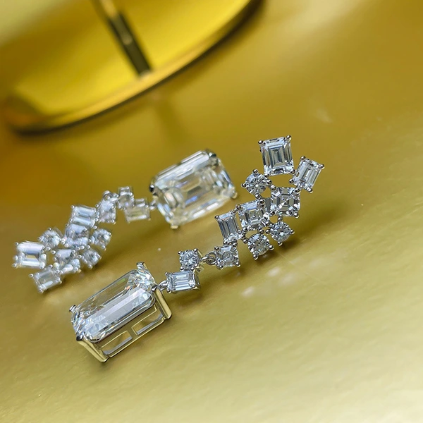 New personality geometric earrings quadrilateral high-end bridal earrings generous temperament irregular earrings