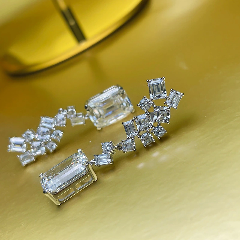 New personality geometric earrings quadrilateral high-end bridal earrings generous temperament irregular earrings