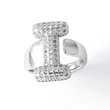 Jewelry Europe and the United States hot selling 26 English letter ring gold-plated full zircon fat letter ring rih91