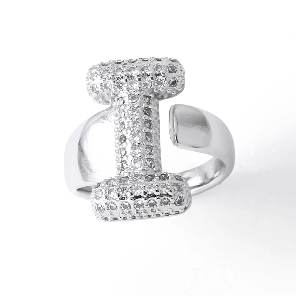 Jewelry Europe and the United States hot selling 26 English letter ring gold-plated full zircon fat letter ring rih91