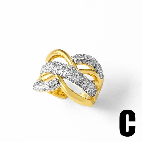 AS jewelry hot selling love butterfly ring female real gold plated full zircon open ring rih63