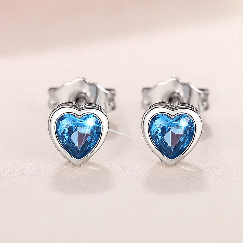 Cao factory wholesale attendance colorful love earrings exquisite small sweet peach heart design fashionable daily style