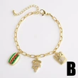 AS jewelry new hot selling oil dripping donut dollar pendant bracelet hand jewelry brf44 bracelet