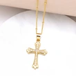 AS jewelry Europe and the United States hot selling full zircon high-end cross necklace female gold-plated clavicle chain nkb597