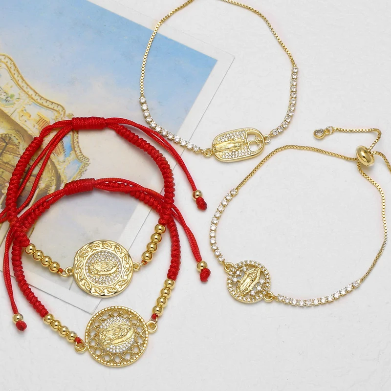 AS jewelry European and American Virgin Mary bracelet red hand-woven adjustable bracelet brk89 bracelet