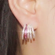 Multi-layer line earrings, multi-ring diamond-studded personality earrings, banquet high-end texture dress earrings