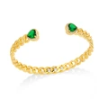 New exaggerated metal Cuban chain bracelet female European and American fashion inlaid heart-shaped zircon bracelet brj13