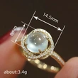  European and American temperament lady ring micro inlaid zircon imitation moonstone ring fashionable women's jewelry