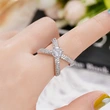 Light luxury niche design new ring women's fashionable personality cross ring hot selling ring