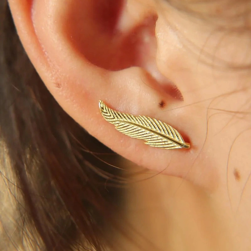  European and American fashion leaf wheat ear earrings exquisite personality simple earrings for women daily matching earrings