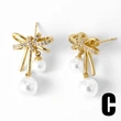AS jewelry European and American pearl love earrings female gold-plated zircon bow earrings earrings ers90