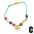 Clearance hot sale retro candy color glass flower bracelet net celebrity fashion rainbow bracelet female brj84