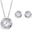 Exquisite lustrous pearl flower jewelry set, elegant and fresh, exquisite earrings, pastoral everyday necklace