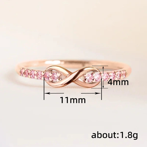 New ring infinite loop small bow ring light luxury exquisite ring for women