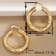 Manufacturer's new thick hoop earrings for women with diamond pattern texture three-dimensional earrings, hot selling in Europe, America and the Middle East